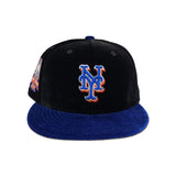 Black Velvet New York Mets Royal Blue Velvet Visor Gray Bottom Shea Stadium Side Patch New Era 59Fifty Fitted
