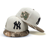 Off White New York Yankees Real Tree Visor Gray Bottom 76th World Series Side Patch New Era 59Fifty Fitted