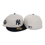 Stone New York Yankees Navy Blue Visor Gray Bottom 1998 World Series Side Patch New Era 59Fifty Fitted