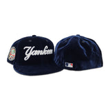 Navy Blue Velvet New York Yankees Gray Bottom 1949 World Series Side Patch New Era 59Fifty Fitted