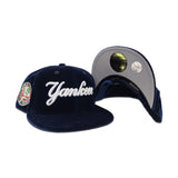 Navy Blue Velvet New York Yankees Gray Bottom 1949 World Series Side Patch New Era 59Fifty Fitted