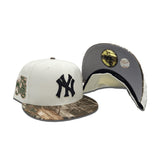 Off White New York Yankees Real Tree Visor Gray Bottom 76th World Series Side Patch New Era 59Fifty Fitted