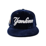 Navy Blue Velvet New York Yankees Gray Bottom 1949 World Series Side Patch New Era 59Fifty Fitted