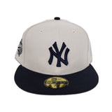 Stone New York Yankees Navy Blue Visor Gray Bottom 1998 World Series Side Patch New Era 59Fifty Fitted