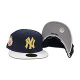 Navy Blue New York Yankees White Visor Gray Bottom Gameday Gold Pop Stars Side Patch New Era 59Fifty Fitted