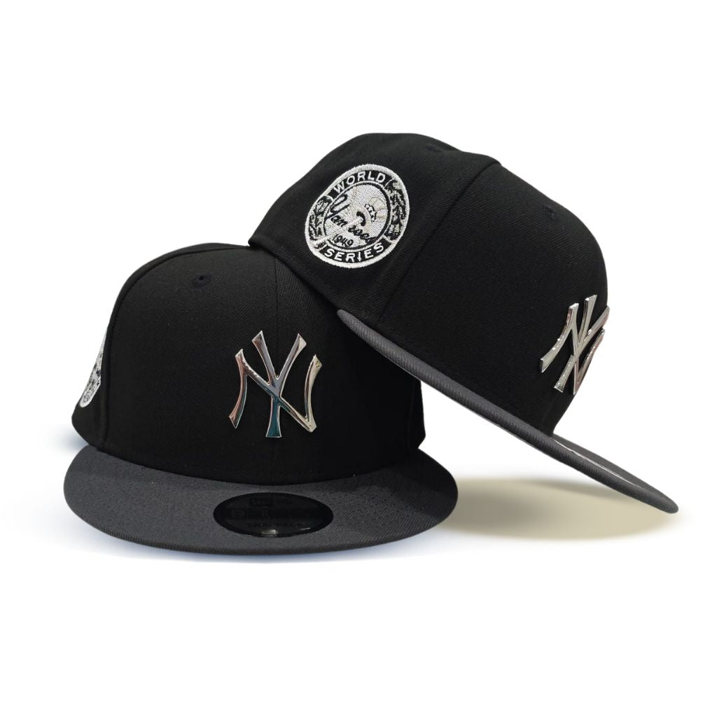 Black New York Yankees Silver Metal Badge Dark Gray Visor Gray
