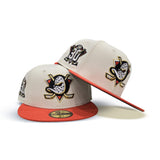 Off White Anaheim Mighty Ducks Orange Visor Green Bottom 30th Anniversary Side Patch New Era 59Fifty Fitted