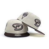 Off White Arizona Diamondbacks Brown Visor Pink Bottom 1998 Inaugural Season Side Patch New Era 9Fifty Snapback