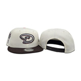 Off White Arizona Diamondbacks Brown Visor Pink Bottom 1998 Inaugural Season Side Patch New Era 9Fifty Snapback