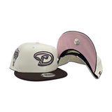 Off White Arizona Diamondbacks Brown Visor Pink Bottom 1998 Inaugural Season Side Patch New Era 9Fifty Snapback