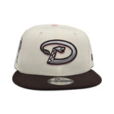 Off White Arizona Diamondbacks Brown Visor Pink Bottom 1998 Inaugural Season Side Patch New Era 9Fifty Snapback