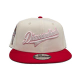 Off White Arizona Diamondbacks Red Visor Pink Bottom 1998 Inaugural Season Side Patch New Era 9Fifty Snapback