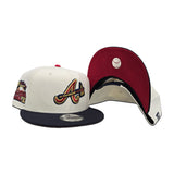 Off White Atlanta Braves Navy Blue Visor Red Bottom 2000 All Star Game Side Patch New Era 9Fifty Snapback