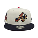 Off White Atlanta Braves Navy Blue Visor Red Bottom 2000 All Star Game Side Patch New Era 9Fifty Snapback