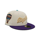 Off White Blue Arizona Diamondbacks Purple Visor Gray Bottom 1998 Inaugural Season New Era 59Fifty Fitted