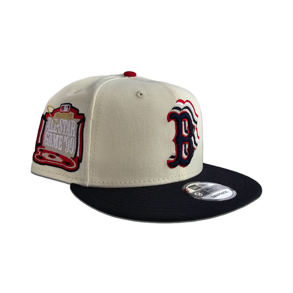 Off White Boston Red Sox Navy Blue Visor Gray Bottom 1999 All Star Game Side Patch New Era 9Fifty Snapback