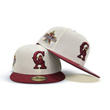 Off White California Angels Brick Red Visor Gray Bottom 2010 All Star Game Side Patch New Era 59Fifty Fitted