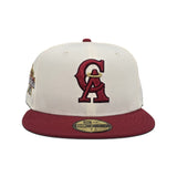 Off White California Angels Brick Red Visor Gray Bottom 2010 All Star Game Side Patch New Era 59Fifty Fitted