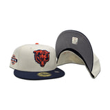 Off White Chicago Bears Navy Blue Visor Super Bowl XIX Side Patch New Era 59FIFTY Fitted