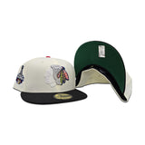 Off White Chicago Blackhawks Black Visor Green Bottom 2015 Stanley Cup Champions Side Patch New Era 59Fifty Fitted