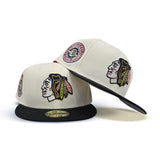 Off White Chicago Blackhawks Black Visor Gray Bottom 42nd All Star Game Side Patch New Era 59Fifty Fitted