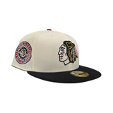 Off White Chicago Blackhawks Black Visor Gray Bottom 42nd All Star Game Side Patch New Era 59Fifty Fitted