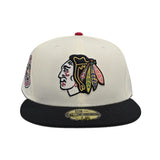 Off White Chicago Blackhawks Black Visor Gray Bottom 42nd All Star Game Side Patch New Era 59Fifty Fitted