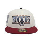 Off White Colorado Rockies Brick Red Visor Gray Bottom 30th Anniversary Side Patch New Era 59Fifty Fitted