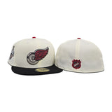 Off White Detroit Red Wings Black Visor Gray Bottom 2008 Stanley Cup Champions Side Patch New Era 59Fifty Fitted