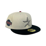 Off White Houston Astros Black Visor Gray Bottom 2005 World Series Side Patch New Era 59Fifty Fitted