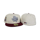 Off White Houston Astros Brick Red Visor Gray Bottom 2000 Inaugural Season Side Patch New Era 59Fifty Fitted