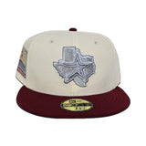 Off White Houston Astros Brick Red Visor Gray Bottom 2000 Inaugural Season Side Patch New Era 59Fifty Fitted