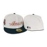 Off White Houston Astros Forest Green Visor Gray Bottom Astros Baseball Side Patch New Era 59Fifty Fitted