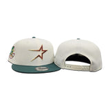 Off White Houston Astros Green Visor Gray Bottom 35th Great Years Side Patch New Era 9Fifty Snapback