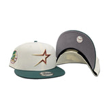 Off White Houston Astros Green Visor Gray Bottom 35th Great Years Side Patch New Era 9Fifty Snapback