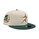 Off White Houston Astros Green Visor Gray Bottom 35th Great Years Side Patch New Era 9Fifty Snapback