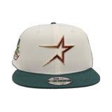 Off White Houston Astros Green Visor Gray Bottom 35th Great Years Side Patch New Era 9Fifty Snapback