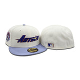 Off White Houston Astros Lavender Visor Gray Bottom 45th Anniversary Side Patch New Era 59Fifty Fitted