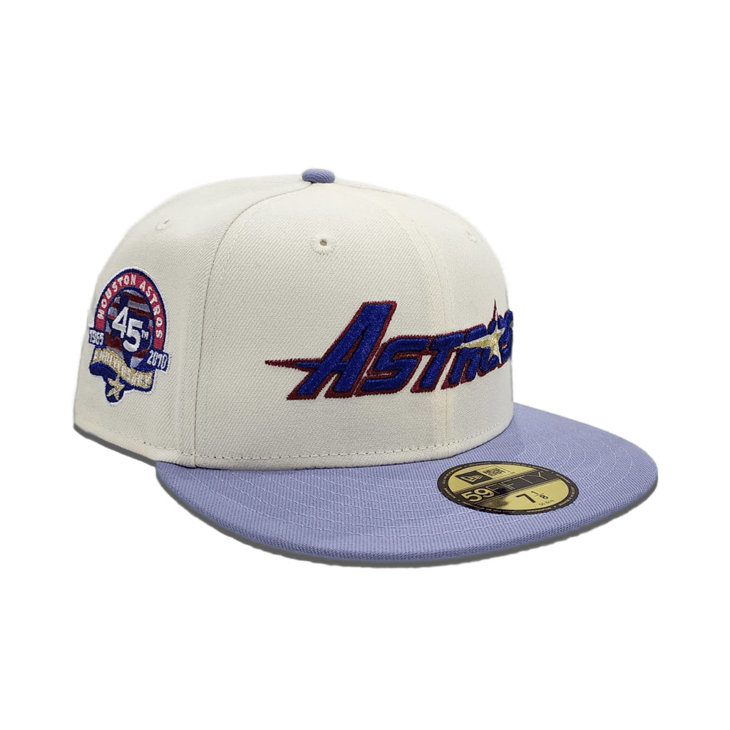 Off White Houston Astros Dark Gray Visor Gray Bottom 45th Anniversary Side Patch New Era 59FIFTY Fitted 8