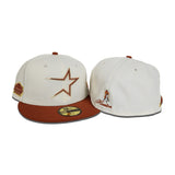 Off White Houston Astros Navy Blue Visor Gray Bottom Three Rivers Stadium Side Patch New Era 59Fifty Fitted