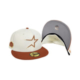 Off White Houston Astros Navy Blue Visor Gray Bottom Three Rivers Stadium Side Patch New Era 59Fifty Fitted