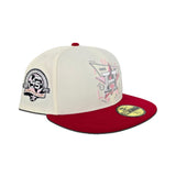 Off White Houston Astros Red Visor Pink Bottom 45th Anniversary Side Patch New Era 59Fifty Fitted