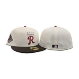 Off White Kansas City Royals Brown Visor Green Bottom 50th Anniversary Side Patch New Era 59Fifty Fitted