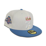 Off White Kansas City Royals Sky Blue Visor Gray Bottom 50th Anniversary Side Patch New Era 59Fifty Fitted