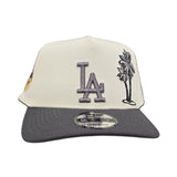 Off White Los Angeles Dodgers Curved Dark Gray Brim Palm Tree Gray Bottom 50th Anniversary Side Patch New Era 9Fifty A-Frame Snapback