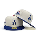 Off White Los Angeles Dodgers Royal Blue Visor Gray Bottom 2024 World Series Champions Side Patch New Era 59Fifty Fitted