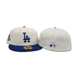 Off White Los Angeles Dodgers Royal Blue Visor Gray Bottom 2024 World Series Champions Side Patch New Era 59Fifty Fitted