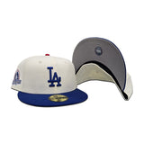 Off White Los Angeles Dodgers Royal Blue Visor Gray Bottom 2024 World Series Champions Side Patch New Era 59Fifty Fitted