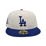 Off White Los Angeles Dodgers Royal Blue Visor Gray Bottom 2024 World Series Champions Side Patch New Era 59Fifty Fitted