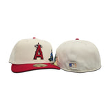 Off White Los Angeles Angels Floral Red Visor Green Bottom New Era 59Fifty Fitted